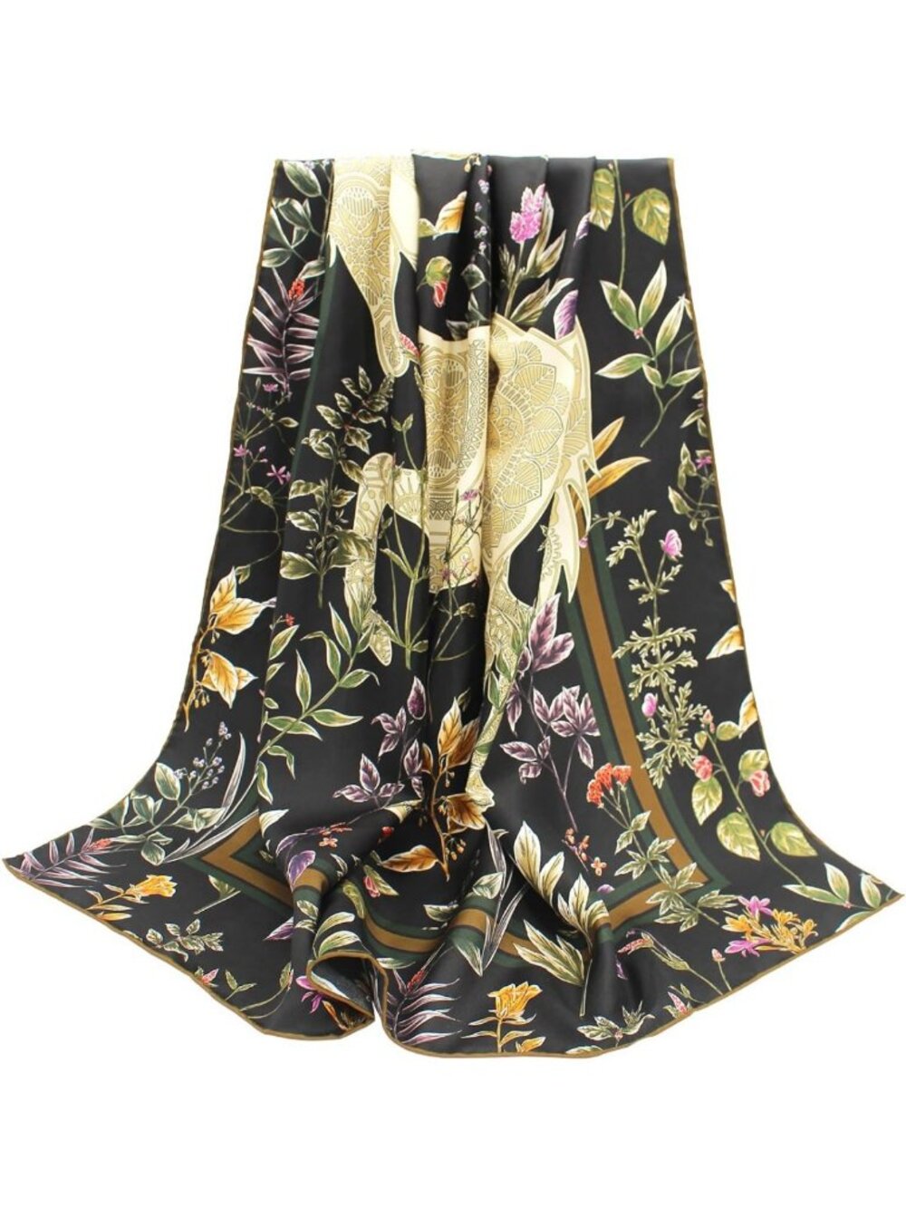 Luxurious 100% Mulberry Silk Scarf - 35" Square Hair Wrap & Gift Ready!